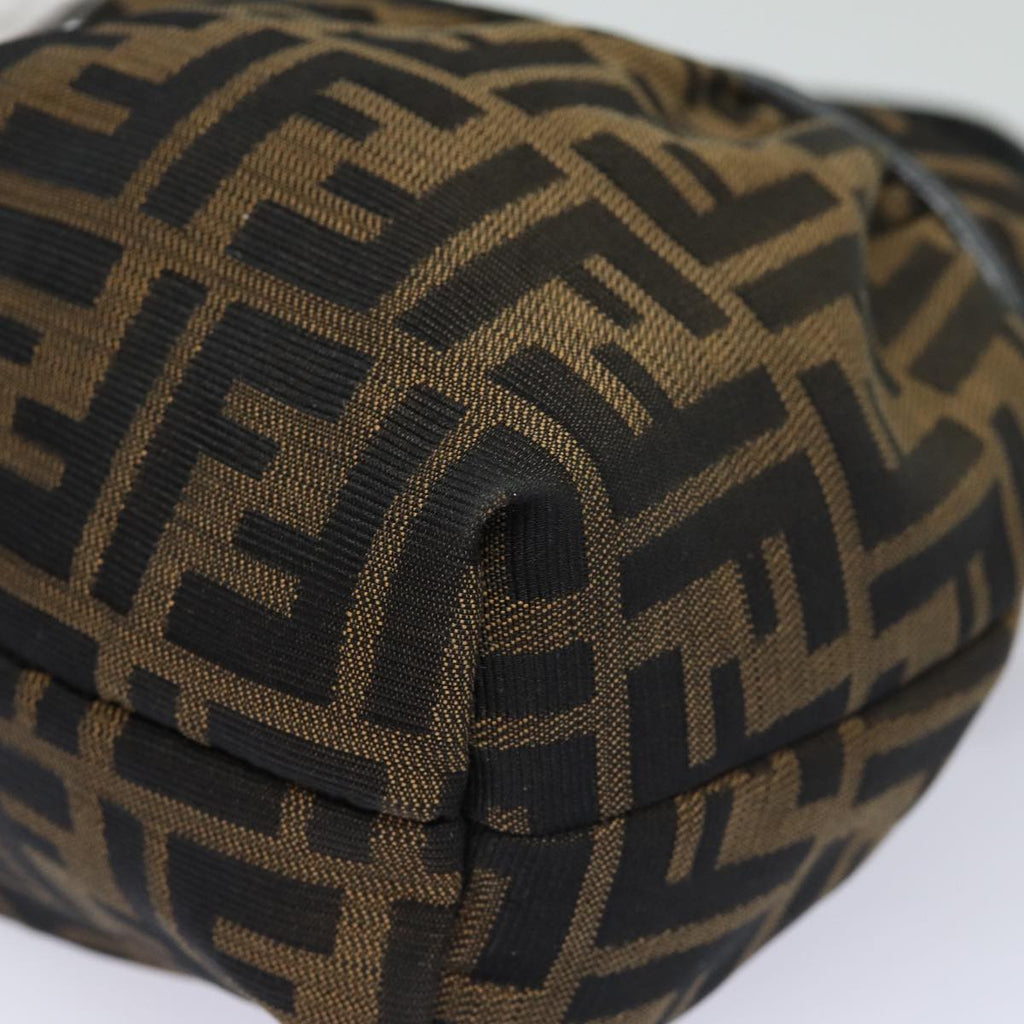FENDI Zucca Canvas Shoulder Bag Brown Blackyk13964