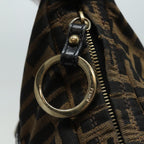 FENDI Zucca Canvas Shoulder Bag Brown Blackyk13964