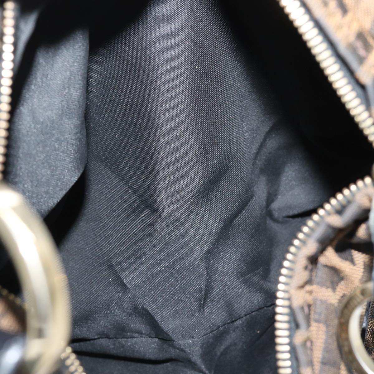 FENDI Zucca Canvas Shoulder Bag Brown Blackyk13964