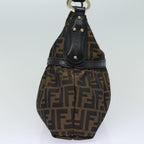 FENDI Zucca Canvas Shoulder Bag Brown Blackyk13964