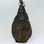 FENDI Zucca Canvas Shoulder Bag Brown Blackyk13964