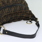 FENDI Zucca Canvas Shoulder Bag Brown Blackyk13964