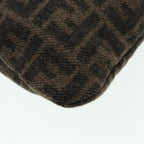 FENDI Zucca Canvas Tote Bag Wool Brown Black Silveryk14162