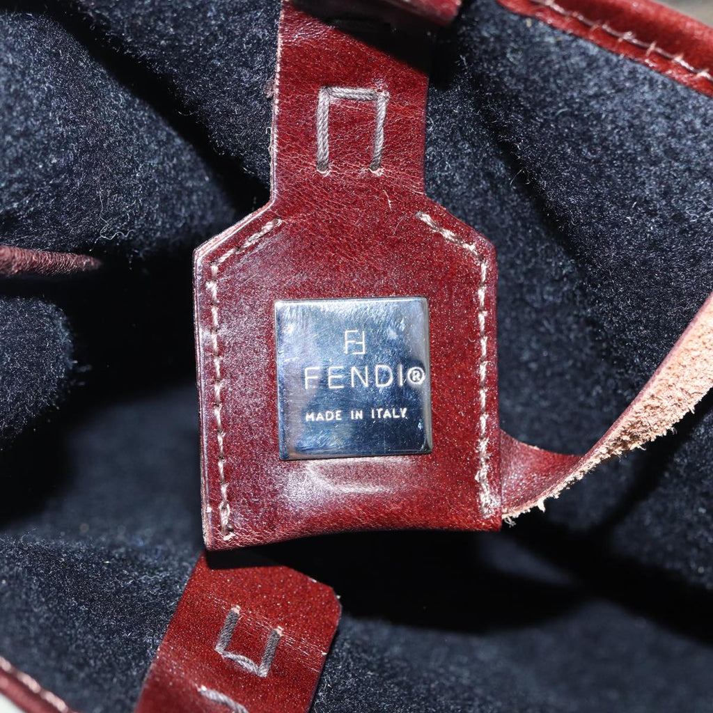 FENDI Zucca Canvas Tote Bag Wool Brown Black Silveryk14162