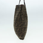 FENDI Zucca Canvas Tote Bag Wool Brown Black Silveryk14162