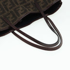 FENDI Zucca Canvas Tote Bag Wool Brown Black Silveryk14162