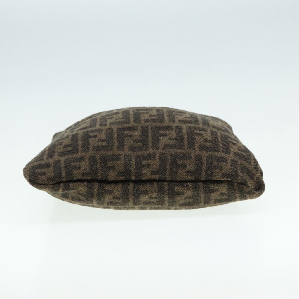 FENDI Zucca Canvas Tote Bag Wool Brown Black Silveryk14162