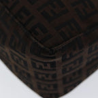 FENDI Zucchino Canvas Hand Bag Brown Black Silveryk14209