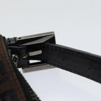 FENDI Zucchino Canvas Hand Bag Brown Black Silveryk14209