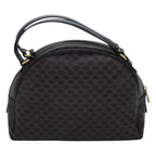 CELINE Macadam Canvas Hand Bag PVC Leather Black Auth yk14246