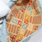 FENDI Zucca Canvas Mamma Baguette Shoulder Bag Denim Blue Goldyk14276A