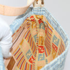 FENDI Zucca Canvas Mamma Baguette Shoulder Bag Denim Blue Goldyk14276A