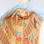FENDI Zucca Canvas Mamma Baguette Shoulder Bag Denim Blue Goldyk14276A