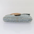FENDI Zucca Canvas Mamma Baguette Shoulder Bag Denim Blue Goldyk14276A