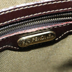 FENDI Zucca Canvas Hand Bag Brown Black goldyk14322