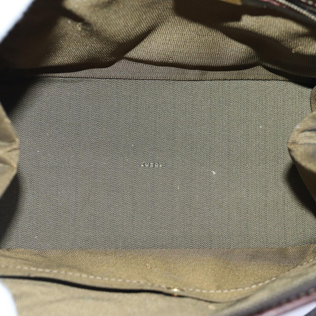 FENDI Zucca Canvas Hand Bag Brown Black goldyk14322