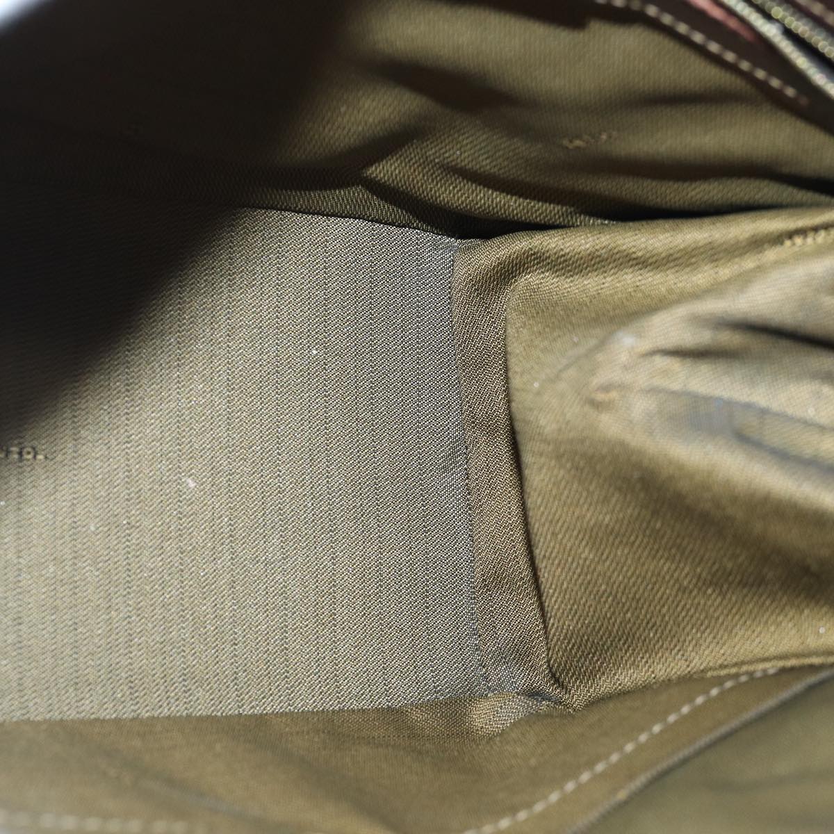 FENDI Zucca Canvas Hand Bag Brown Black goldyk14322