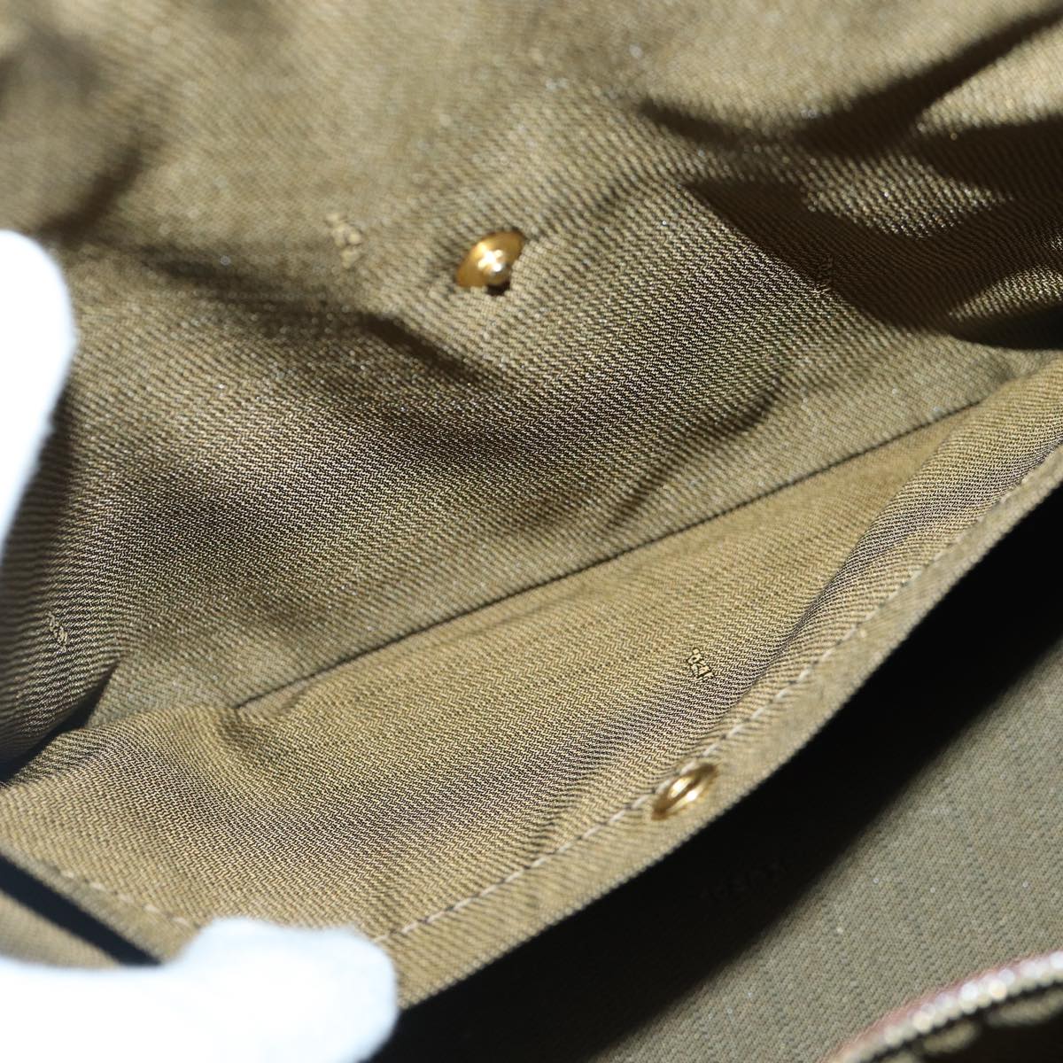 FENDI Zucca Canvas Hand Bag Brown Black goldyk14322