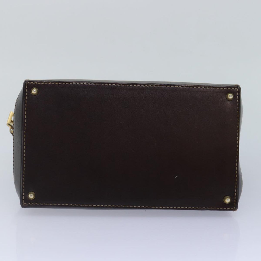 FENDI Zucca Canvas Hand Bag Brown Black goldyk14322