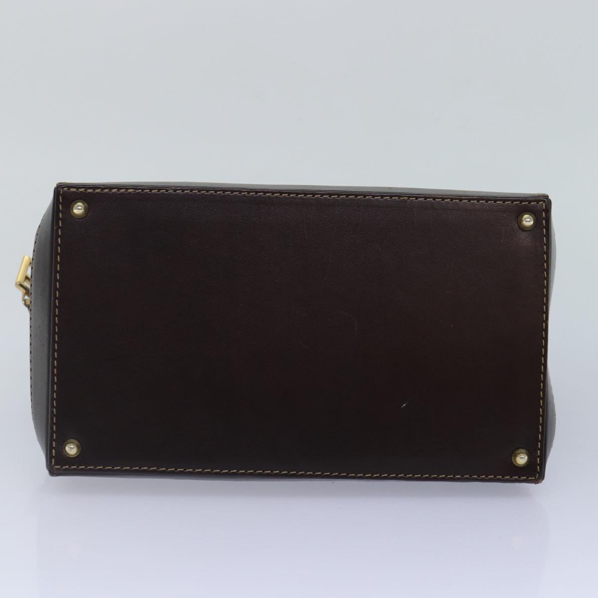 FENDI Zucca Canvas Hand Bag Brown Black goldyk14322