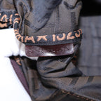 FENDI Zucca Canvas Hand Bag Brown Black Silveryk14392