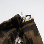 FENDI Zucca Canvas Hand Bag Brown Black Silveryk14392