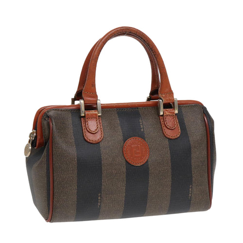 FENDI Pecan Canvas Mini Hand Bag Brown Black goldyk14400
