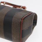 FENDI Pecan Canvas Mini Hand Bag Brown Black goldyk14400
