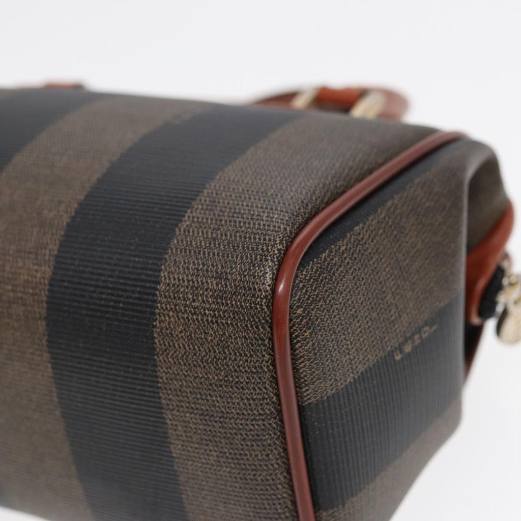 FENDI Pecan Canvas Mini Hand Bag Brown Black goldyk14400