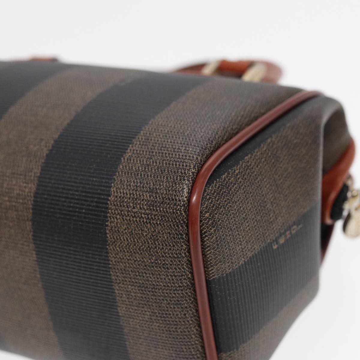 FENDI Pecan Canvas Mini Hand Bag Brown Black goldyk14400
