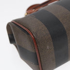 FENDI Pecan Canvas Mini Hand Bag Brown Black goldyk14400