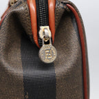 FENDI Pecan Canvas Mini Hand Bag Brown Black goldyk14400