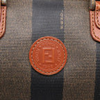 FENDI Pecan Canvas Mini Hand Bag Brown Black goldyk14400