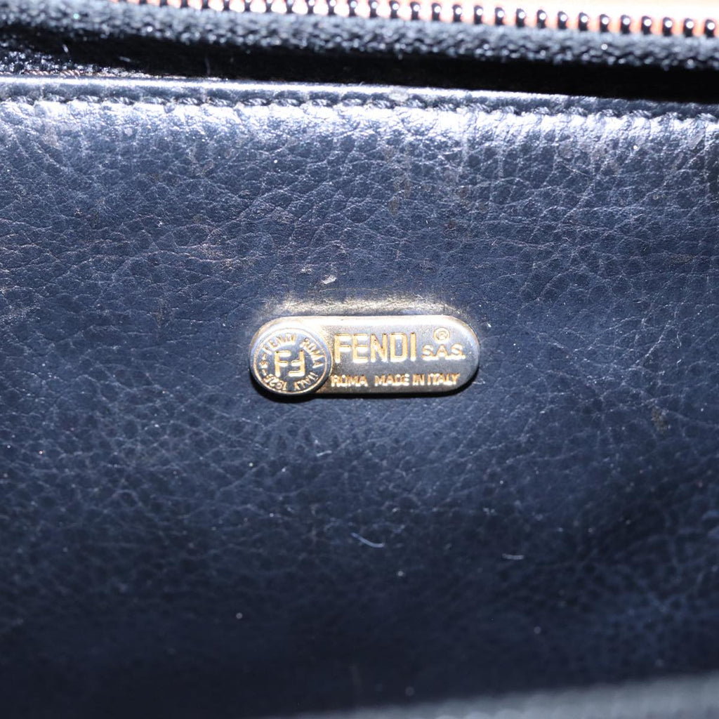 FENDI Pecan Canvas Mini Hand Bag Brown Black goldyk14400