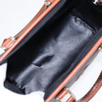 FENDI Pecan Canvas Mini Hand Bag Brown Black goldyk14400