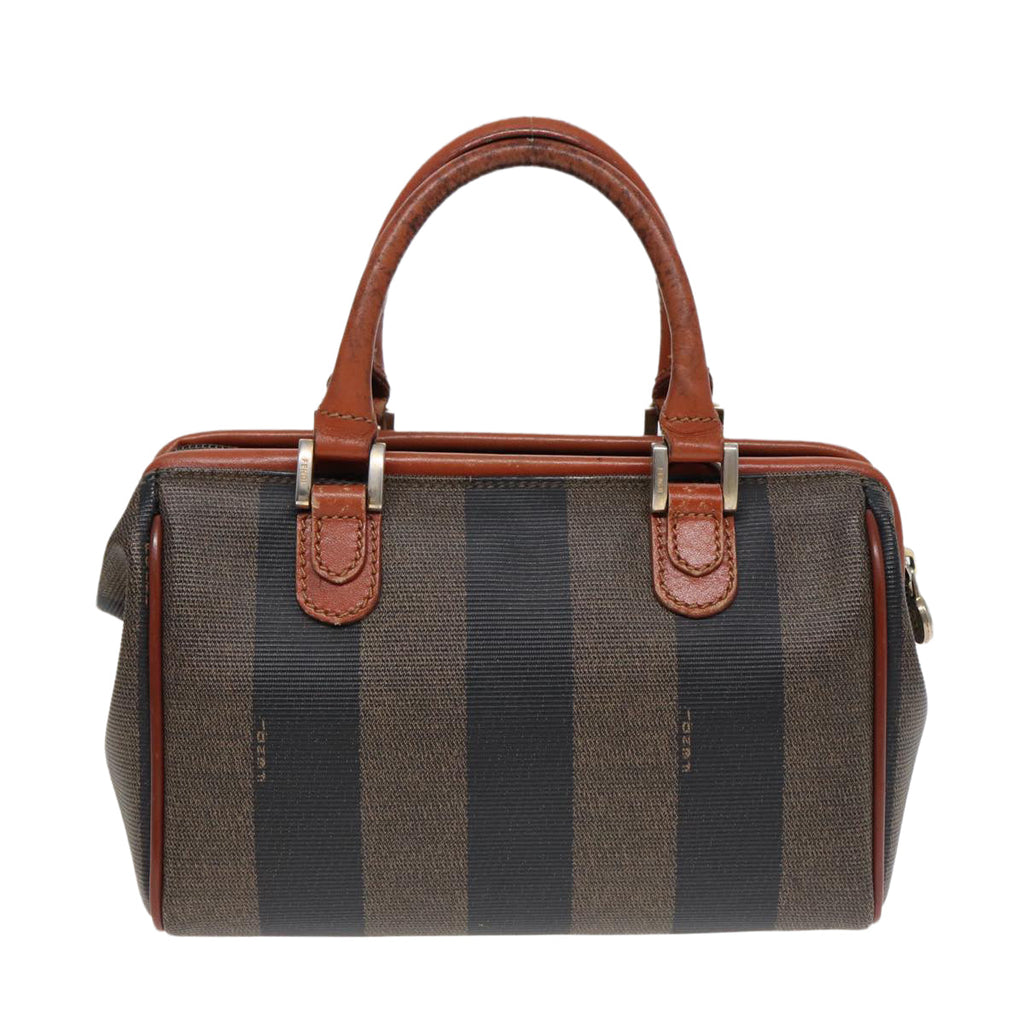 FENDI Pecan Canvas Mini Hand Bag Brown Black goldyk14400