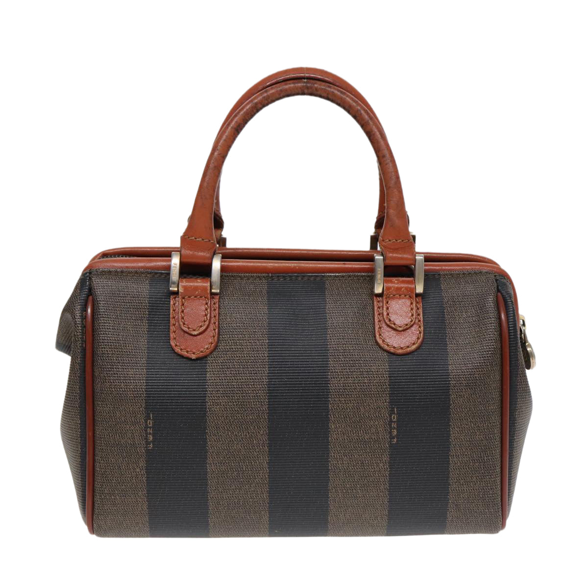 FENDI Pecan Canvas Mini Hand Bag Brown Black goldyk14400