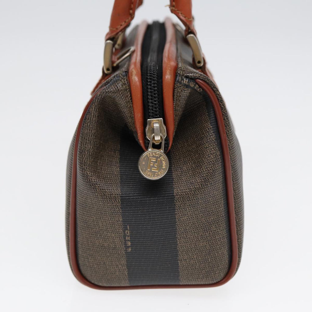 FENDI Pecan Canvas Mini Hand Bag Brown Black goldyk14400