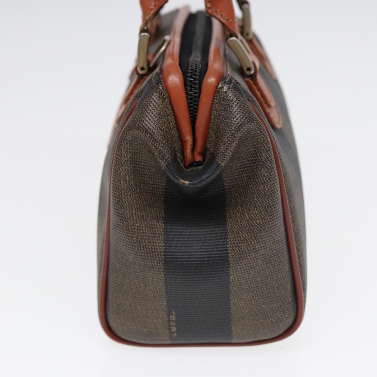 FENDI Pecan Canvas Mini Hand Bag Brown Black goldyk14400
