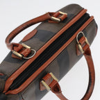 FENDI Pecan Canvas Mini Hand Bag Brown Black goldyk14400