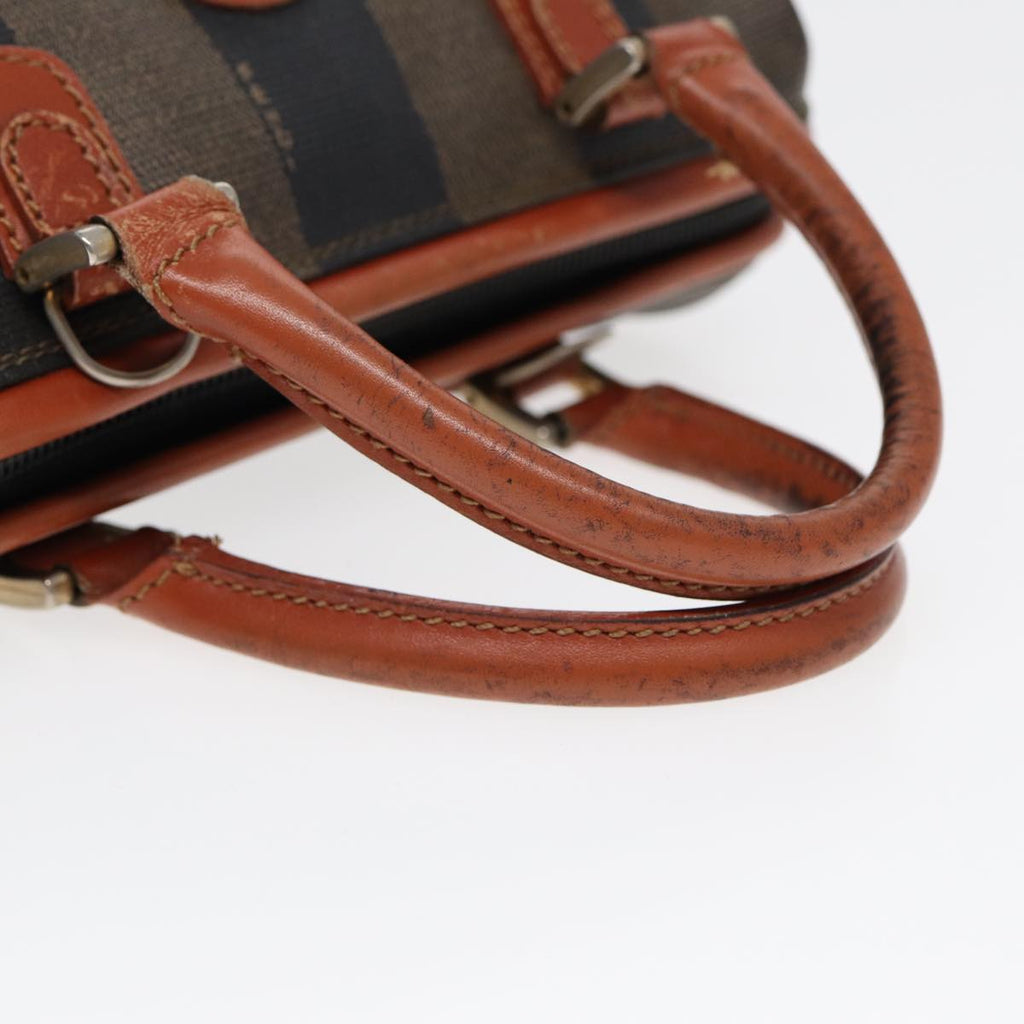 FENDI Pecan Canvas Mini Hand Bag Brown Black goldyk14400