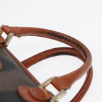 FENDI Pecan Canvas Mini Hand Bag Brown Black goldyk14400