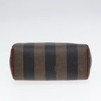 FENDI Pecan Canvas Mini Hand Bag Brown Black goldyk14400
