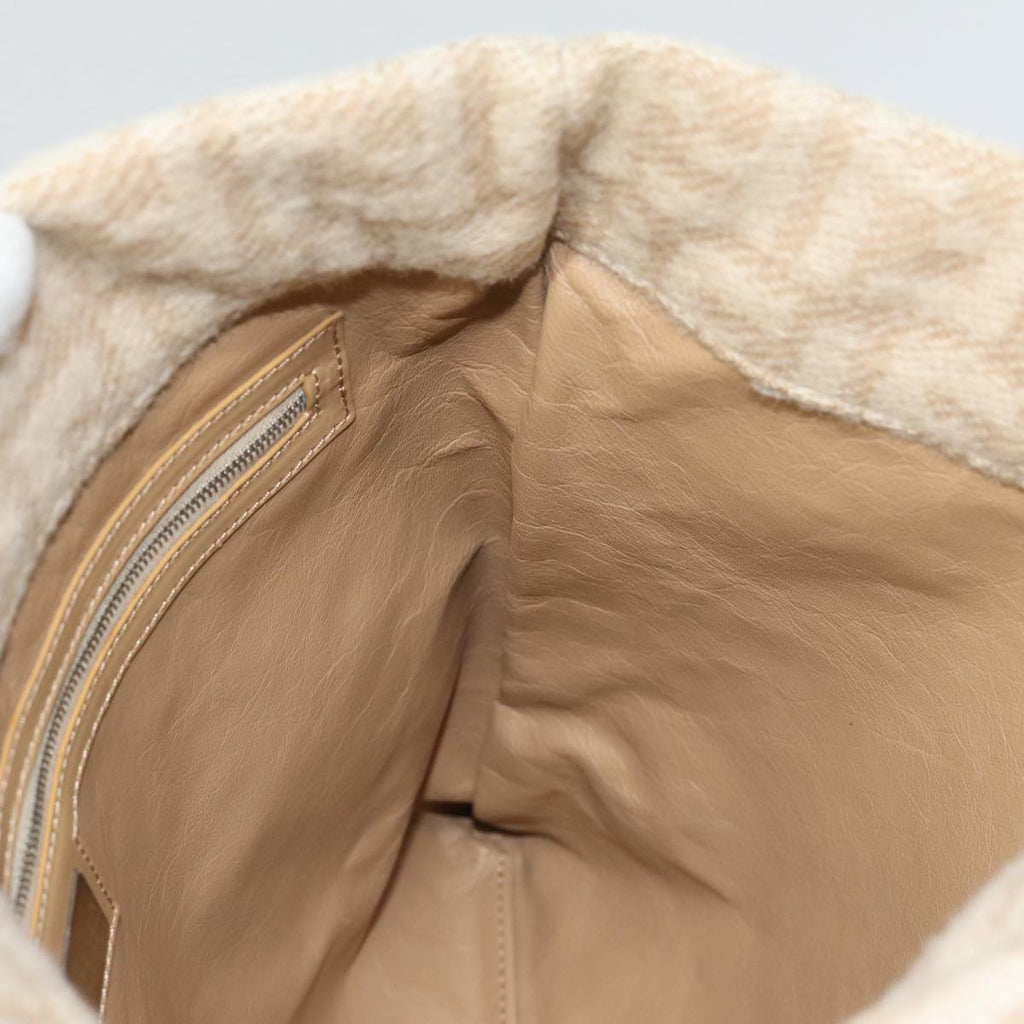 FENDI Zucca Canvas Tote Bag Wool Beige Silveryk14409