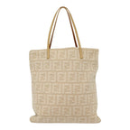 FENDI Zucca Canvas Tote Bag Wool Beige Silveryk14409