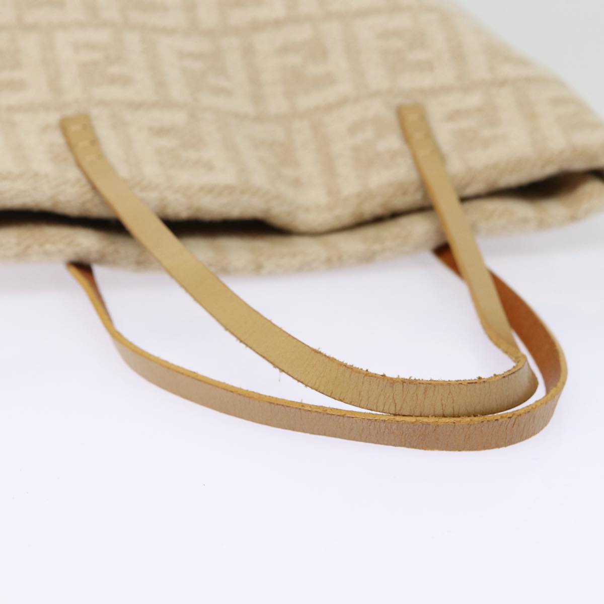 FENDI Zucca Canvas Tote Bag Wool Beige Silveryk14409