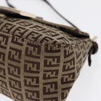 FENDI Zucchino Canvas Mini Mamma Baguette Hand Bag Beige Goldyk14500A
