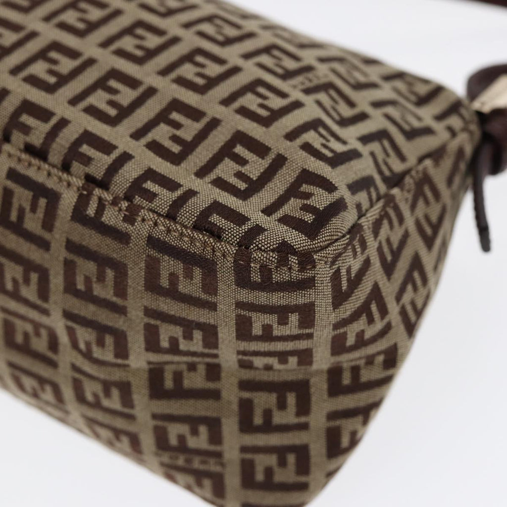 FENDI Zucchino Canvas Mini Mamma Baguette Hand Bag Beige Goldyk14500A