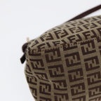 FENDI Zucchino Canvas Mini Mamma Baguette Hand Bag Beige Goldyk14500A