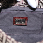 FENDI Zucchino Canvas Mini Mamma Baguette Hand Bag Beige Goldyk14500A